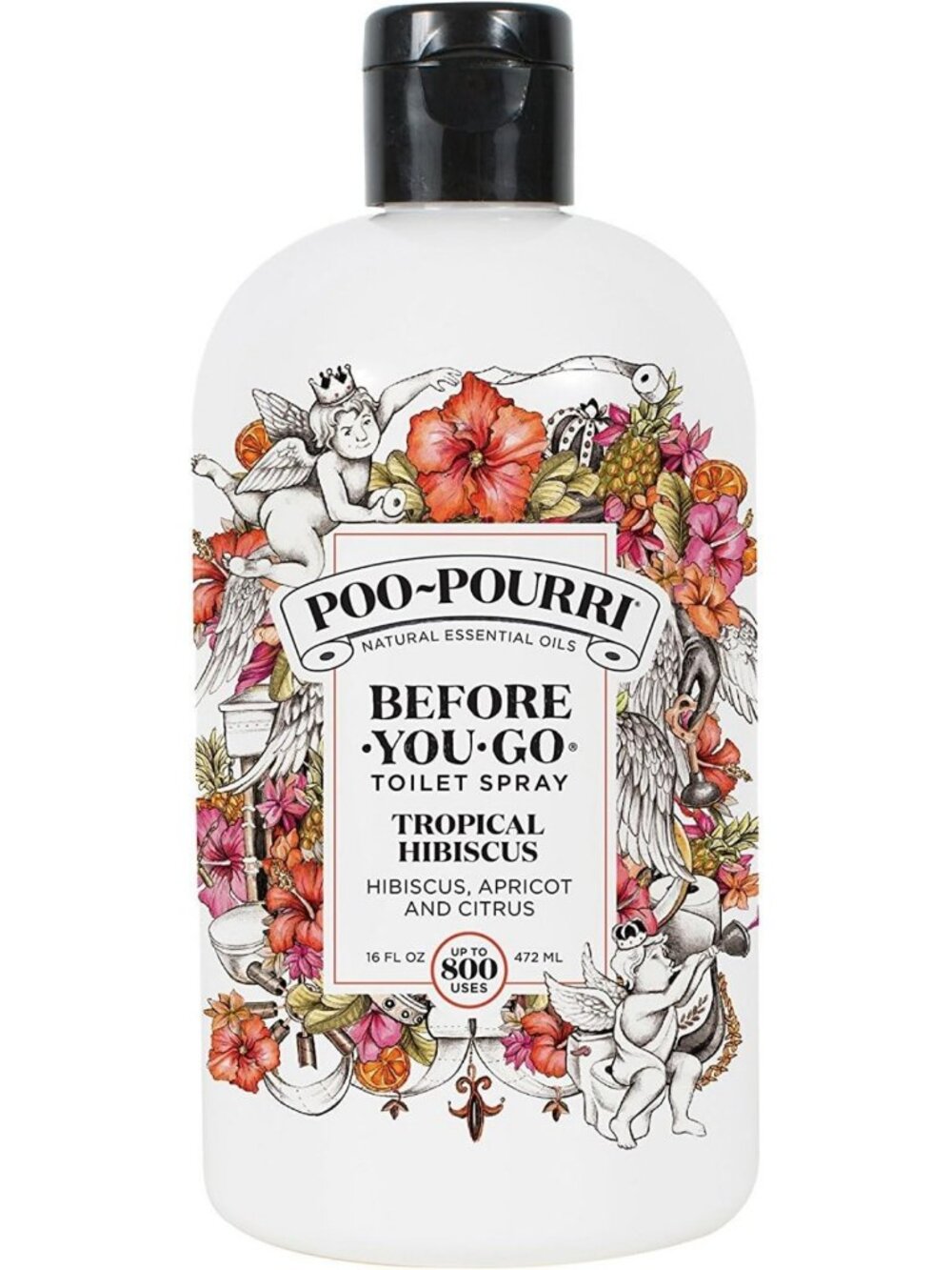 Before-You-Go Toilet Spray Refill, 16oz Tropical Hibiscus Scent, Odor Eliminator